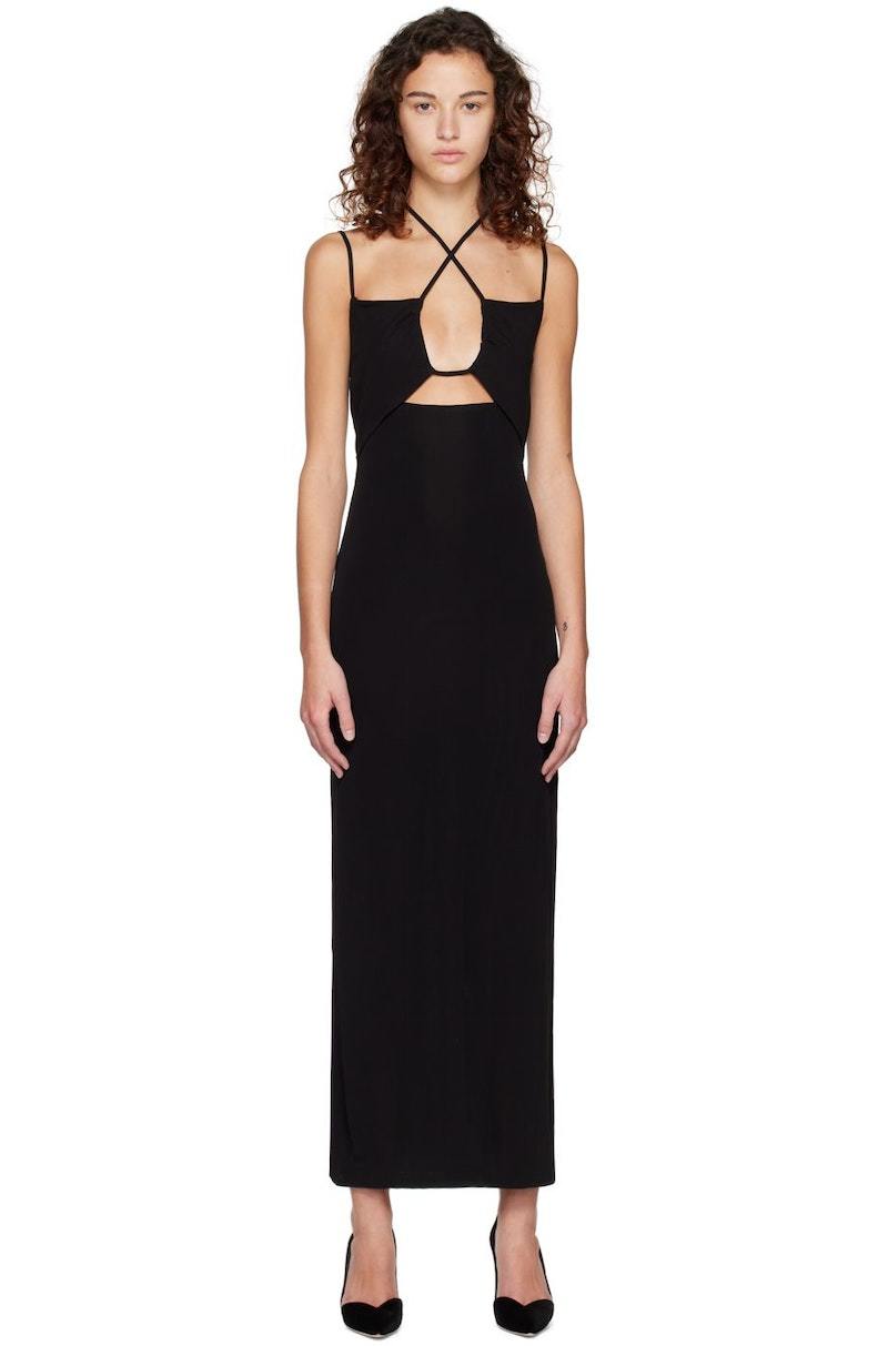 slim fit dress slacks Wedtrend Women Black Prom Dress Mermaid Spaghetti Straps Satin Formal Evening Dress with Split Front, Black / US24W main image 0