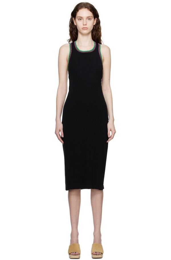 Frame Julia Sarr-Jamois Edition Crochet Midi Dress - Black | Garmentory