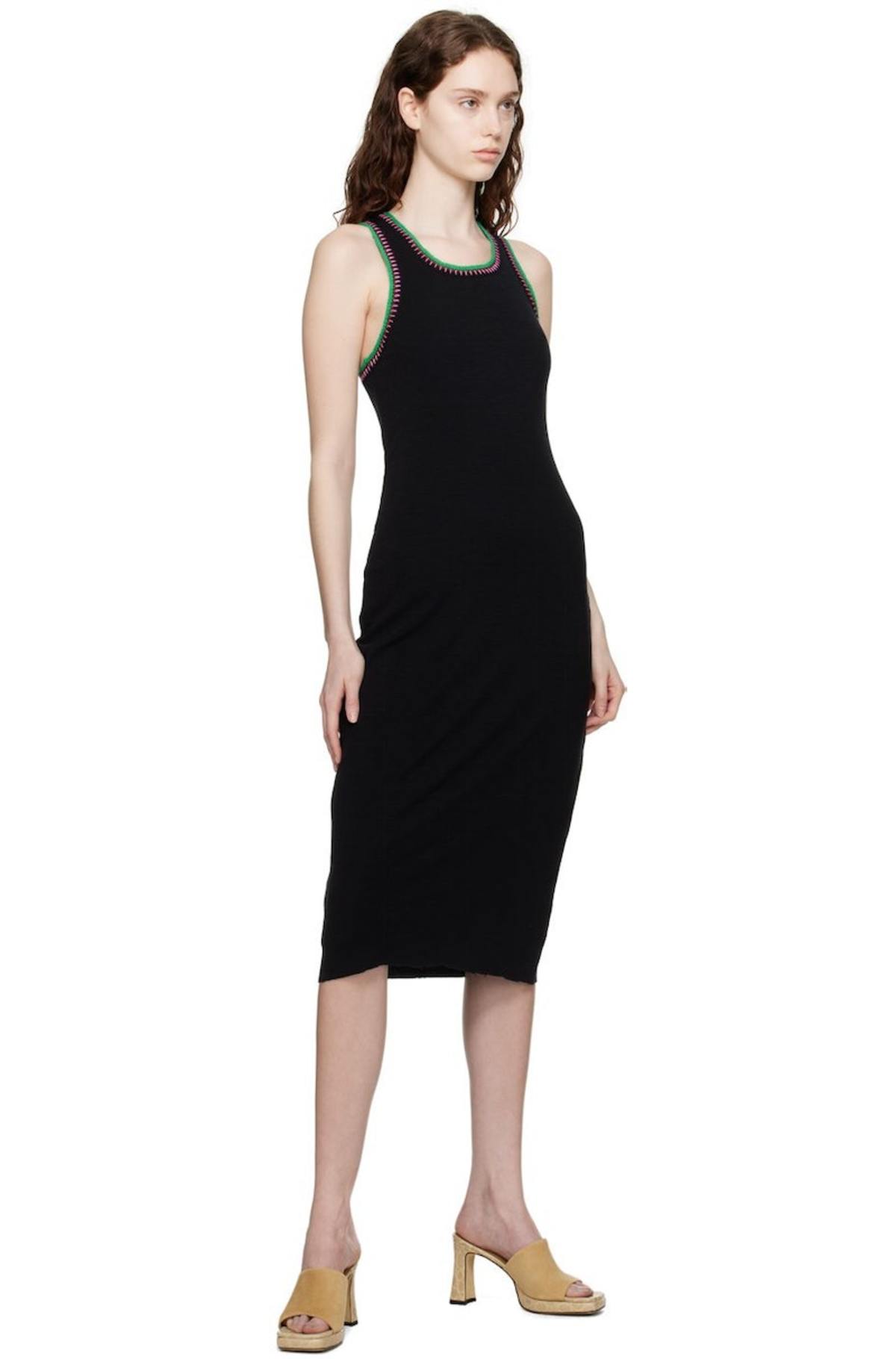 Frame Julia Sarr-Jamois Edition Crochet Midi Dress - Black | Garmentory