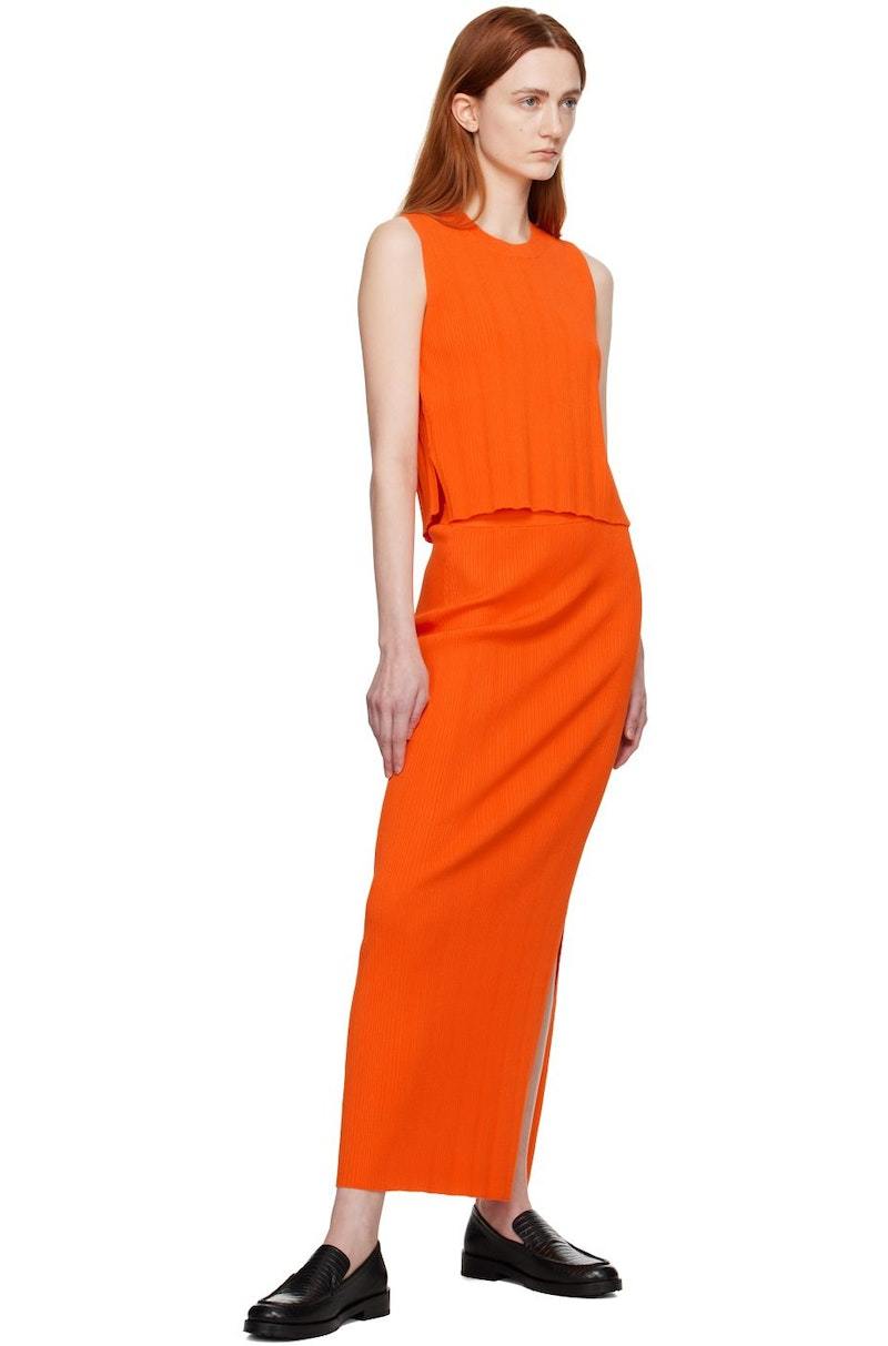 Frame Orange Cutout Tank Top - Bright Tangerine | Garmentory display picture 2