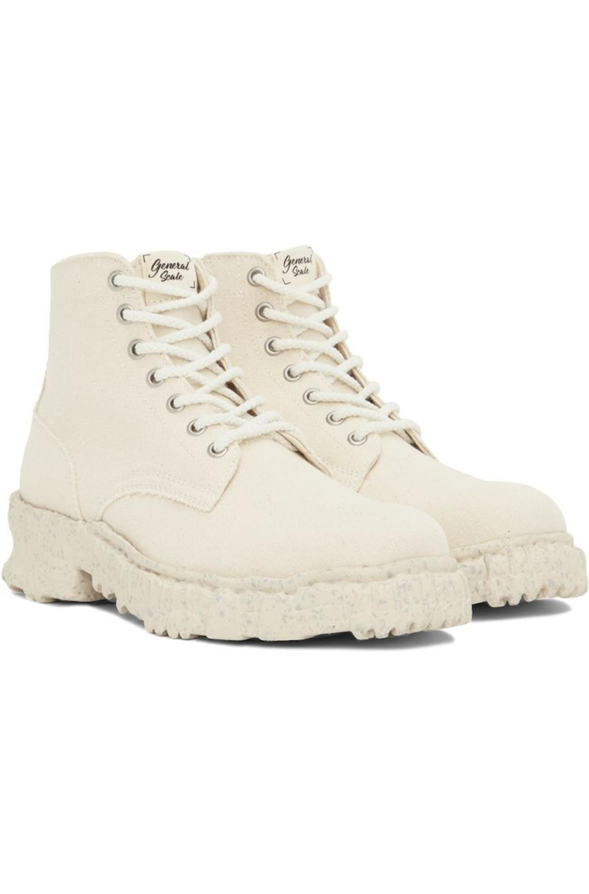 MIHARA YASUHIRO SEVEN Men’s 8.5 •  White Platform Heeled Lace Up Boots. Maison Mihara Yasuhiro High Top Lace Up Sneaker in White  main image 4