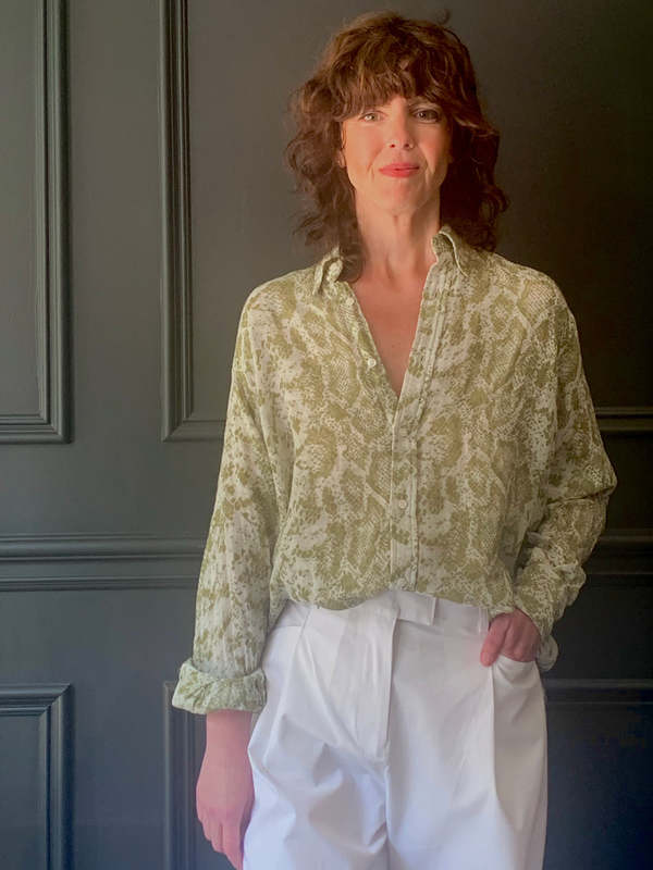 LES PRAIRIES DE PARIS London Chemise - Serpent Green | Garmentory