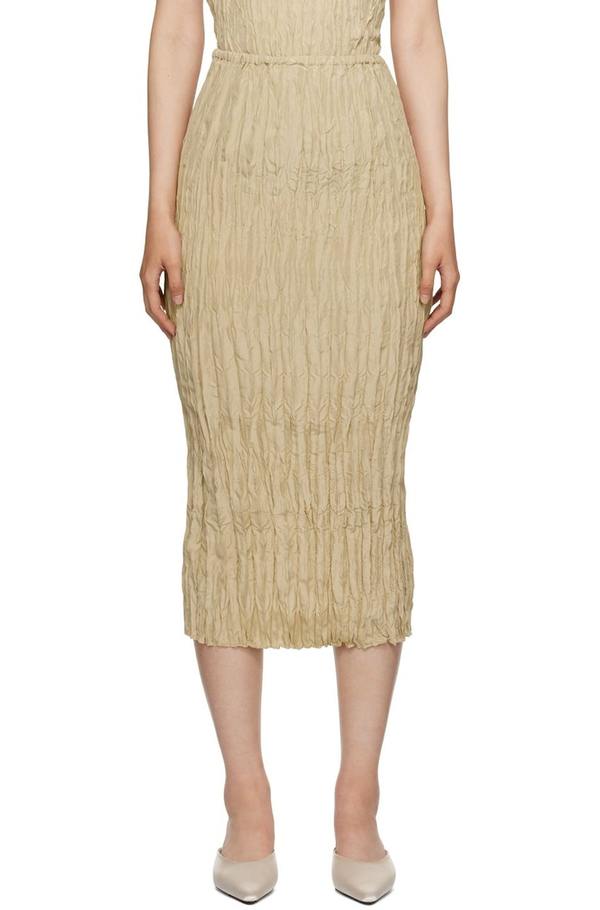 TOTEME Crinkled Midi Skirt - Beige | Garmentory