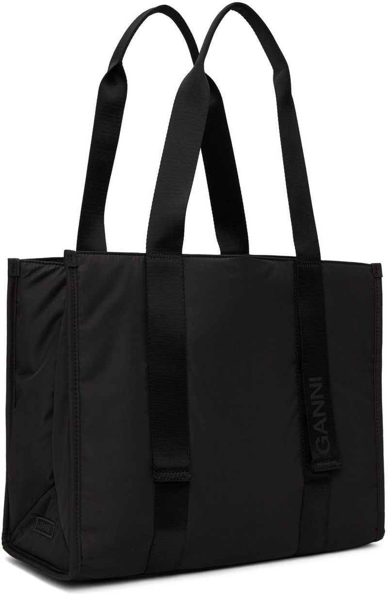 Ganni Medium Tech Tote - Black | Garmentory