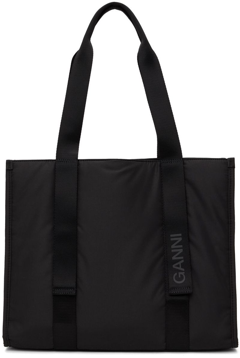 Ganni Medium Tech Tote - Black | Garmentory