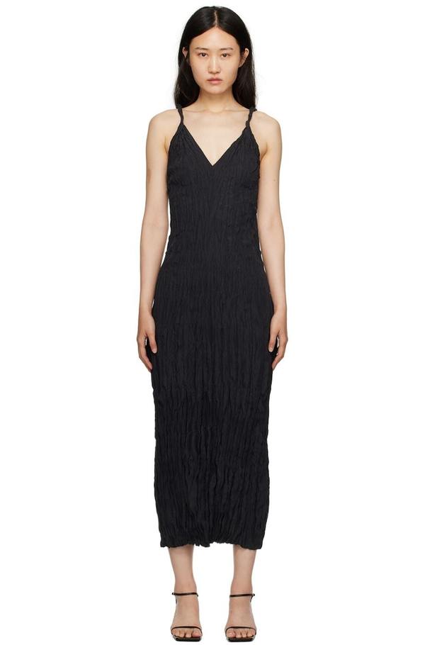 TOTEME Crinkled Maxi Dress - Black | Garmentory