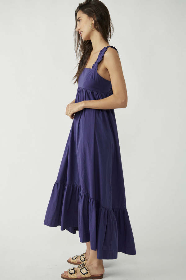 chinese dress ladies FREE PEOPLE Maxi BLUEBELL Patchwork Tiered Dress