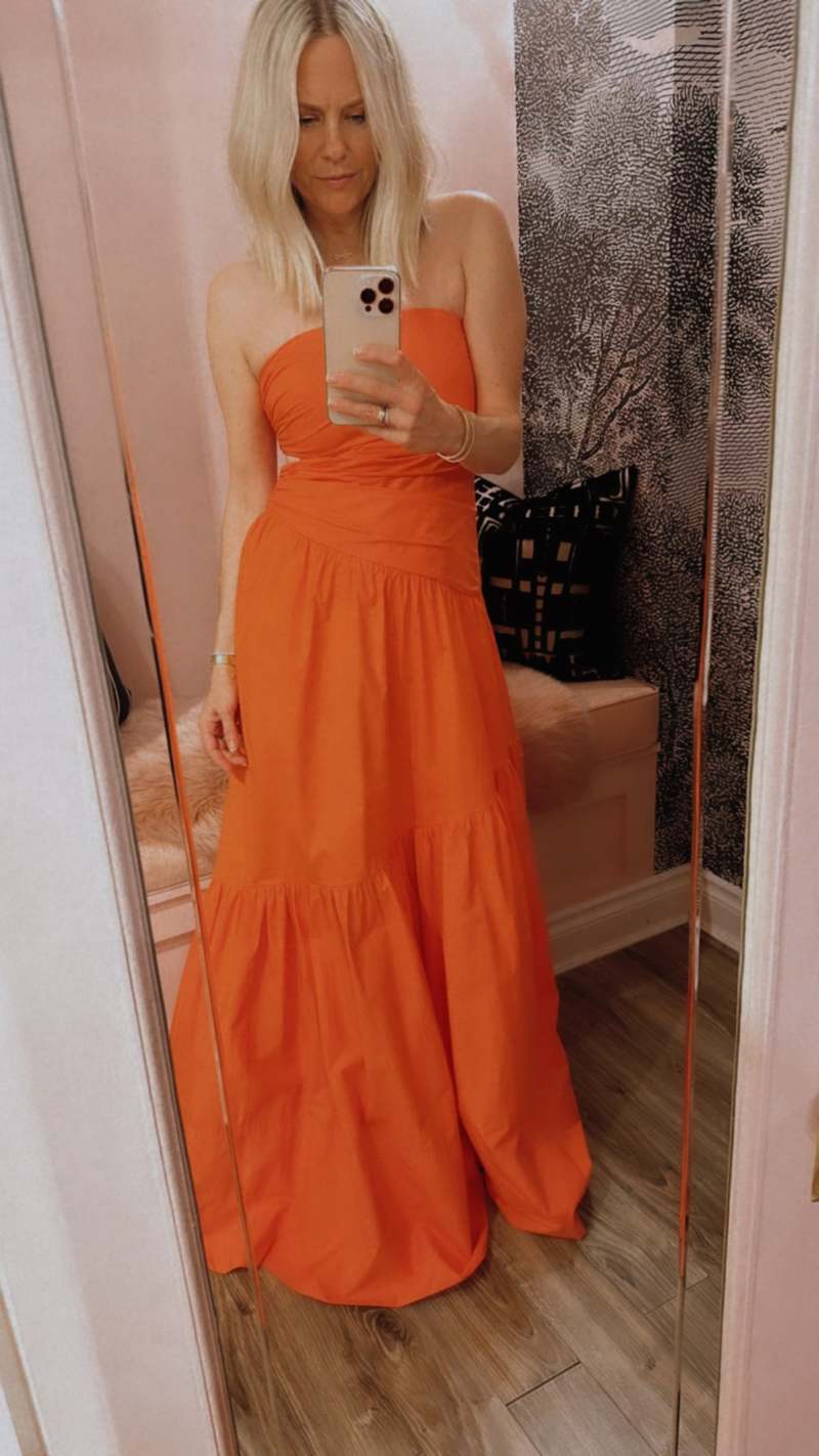 knee length dresses for ladies Tie-Back Strapless Maxi Dress – Cotton Candy LA main image 1