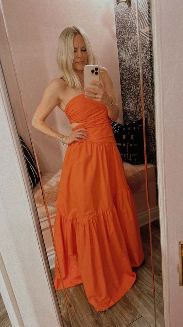 alc lark strapless maxi dress A.L.C. Lark Strapless Maxi Dress
