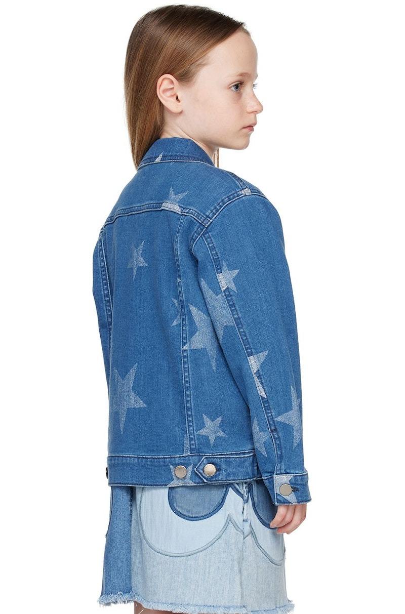 Kids STELLA MCCARTNEY Star Denim Jacket - Navy | Garmentory