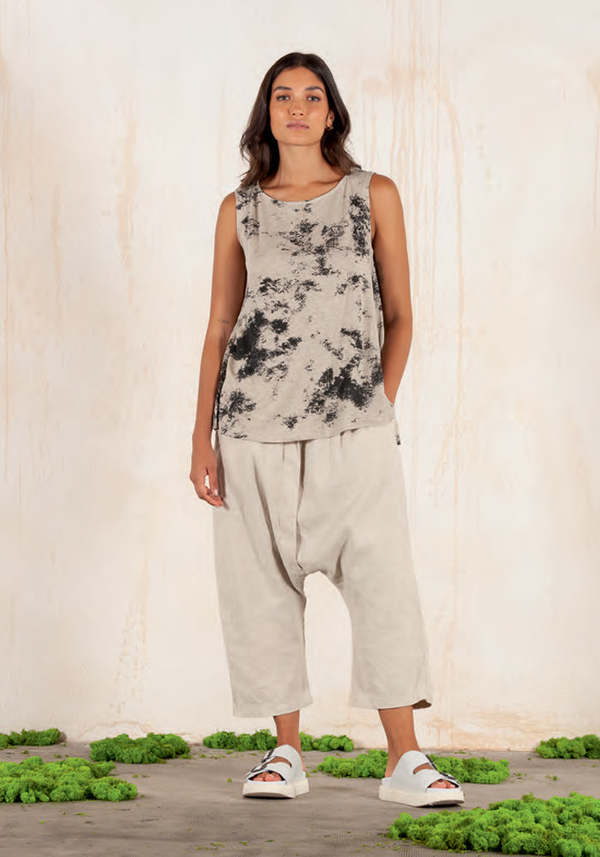 MoMA sutudios  パンツ Mama B Lippia Drop Seat Linen Blend Pants - Ecru | Garmentory