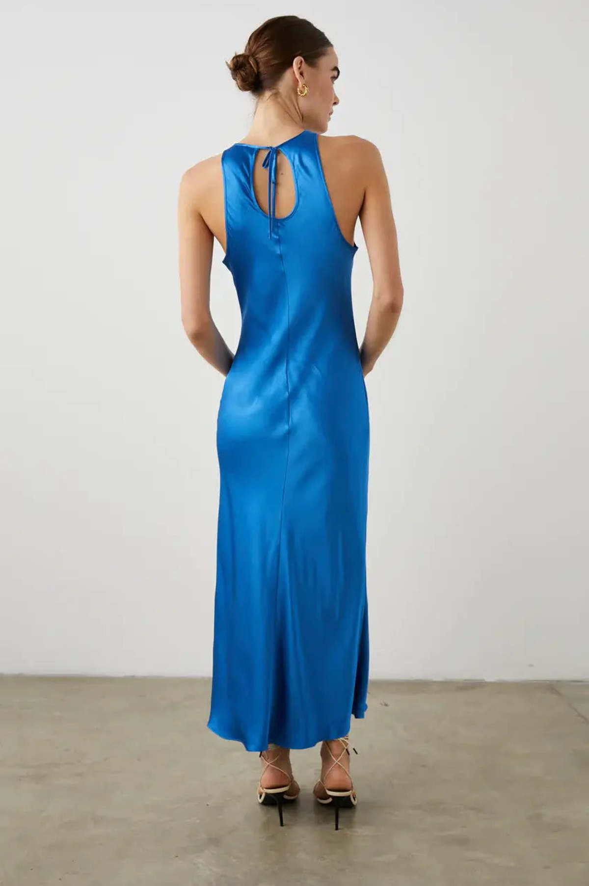rails blue silk dress Rails Roxanne Smocked Midi Dress