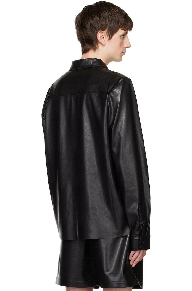 Nanushka Duco Vegan Leather Shirt - Black | Garmentory