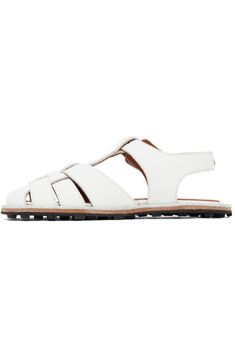 Marni Calfskin Fisherman Sandals - White | Garmentory