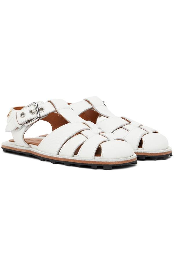 Marni Calfskin Fisherman Sandals - White | Garmentory