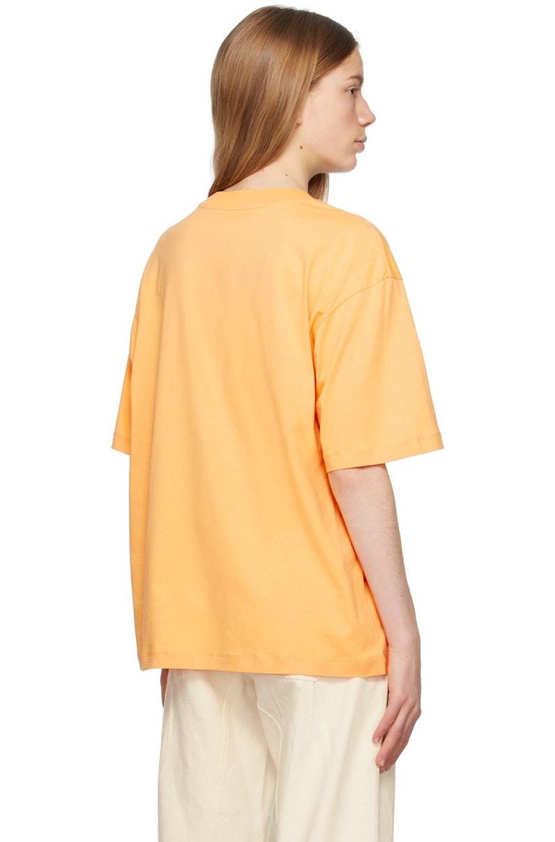 【MARNI】Logo Print Short Sleeve T-Shirt Orange Marni Printed T-Shirt - Orange | Garmentory