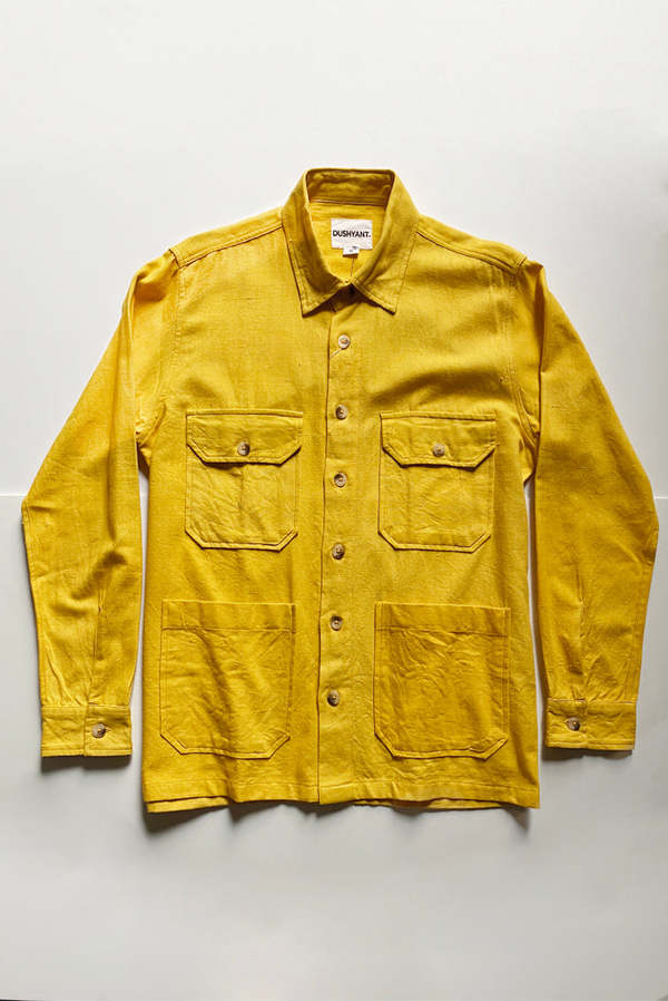 Dushyant Asthana TUMERIC OVERSHIRT Yellow Garmentory