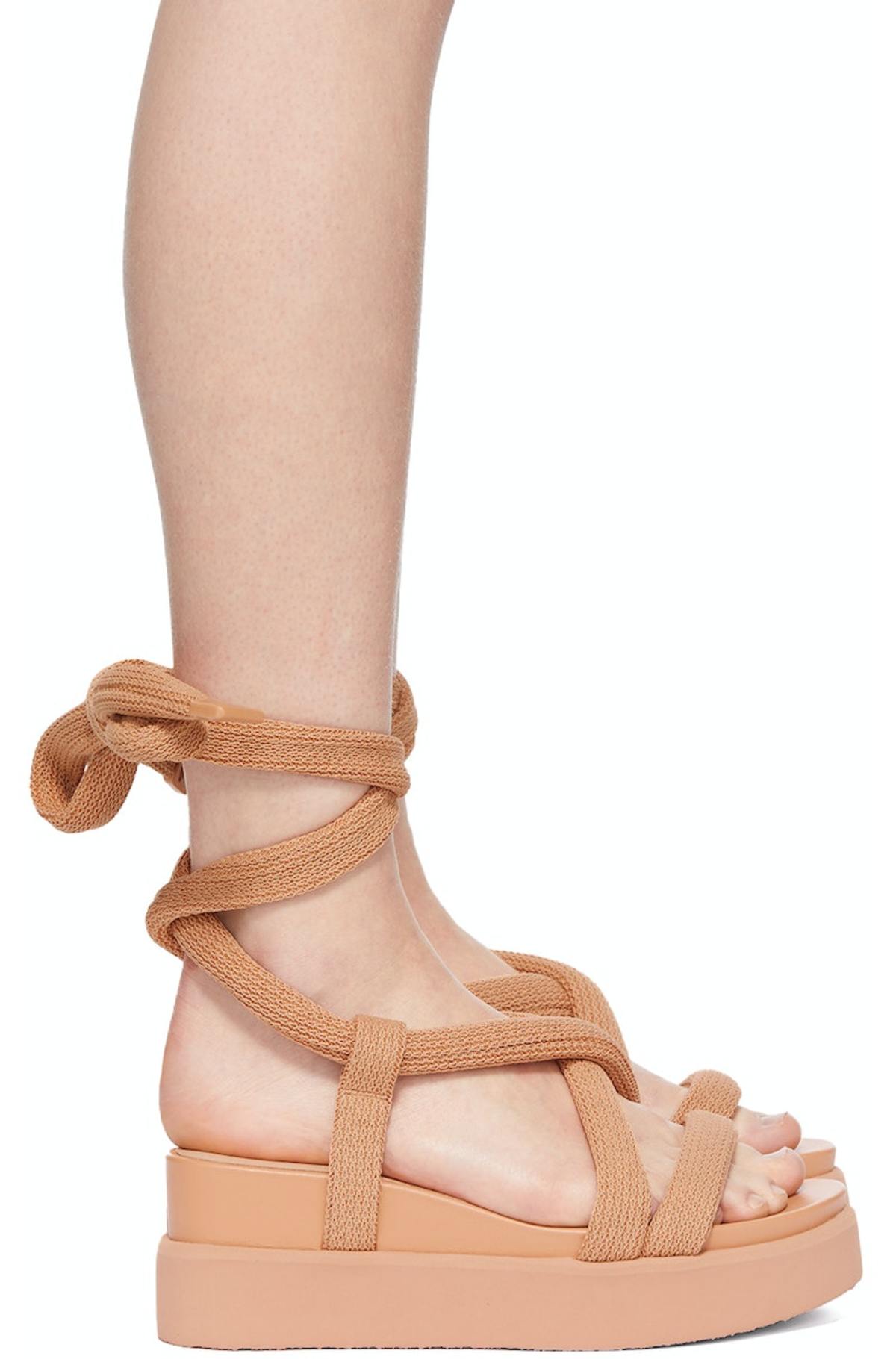 Issey Miyake United Nude Edition Node Sandals Beige