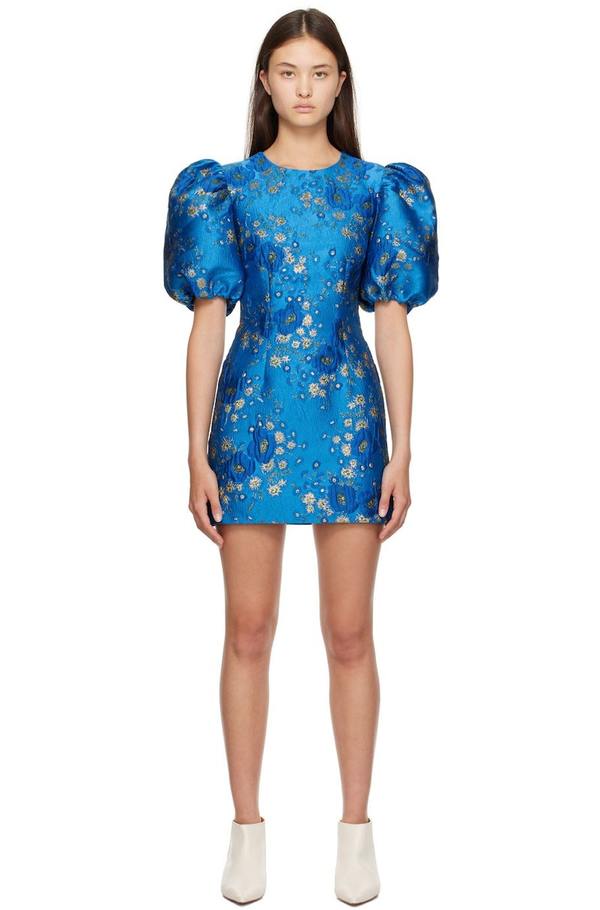 knee length dresses for ladies Ganni Sequins Strap Mini Dress 'Blue'