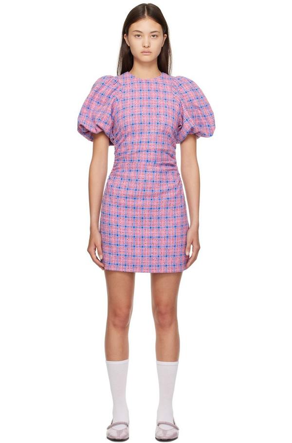 Ganni Check Suiting Mini Dress Wild Orchid/ミニ丈 ドレス Wild Orchid Check Suiting Mini Dress | GANNI (Global)
