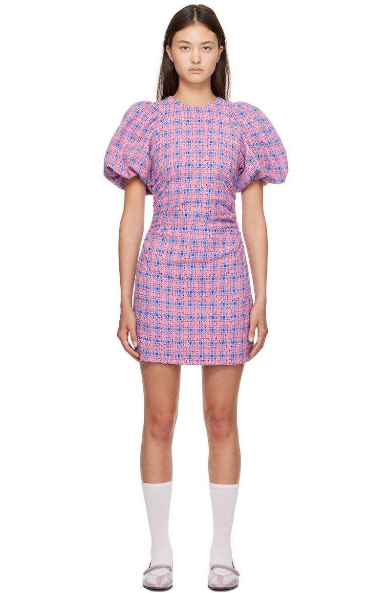 【Ganni】 Belted tweed minidress Ganni Summer Tweed Belted Minidress | Saks Fifth Avenue