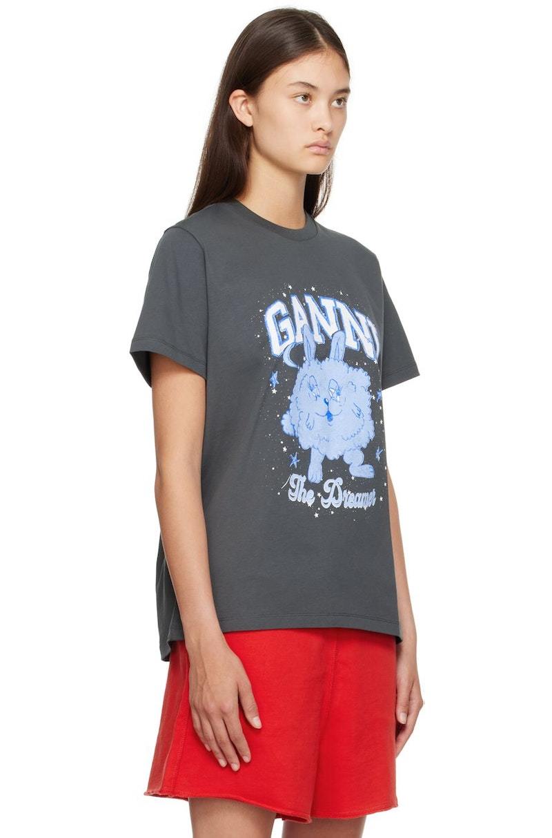Ganni Dream Bunny T-Shirt - Volcanic Ash | Garmentory