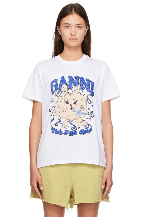 Tシャツ・カットソー CFIERCE Bunny Print Short Sleeve T-Shirt Fierce Rabbit Cotton T-Shirt