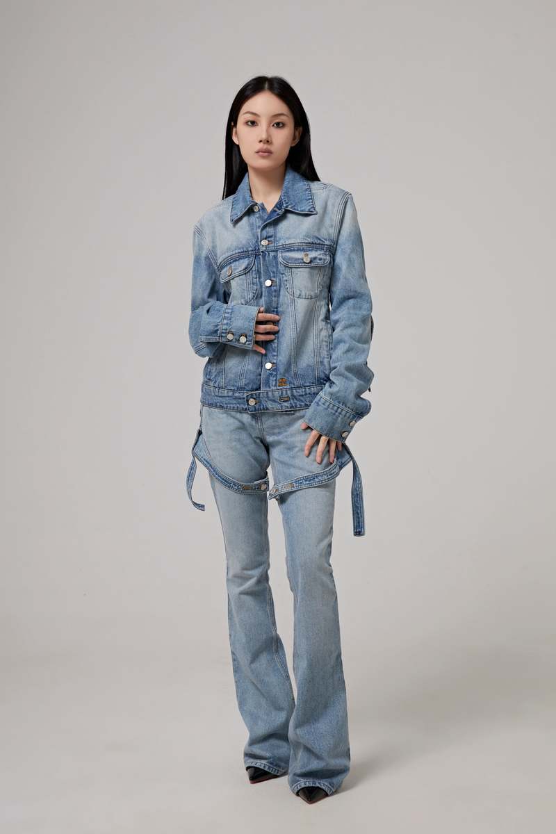 COURREGES BI STYLING LIGHT BLUE DEN JACKET - LIGHT BLUE WASH