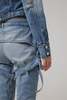 COURREGES Racer Blue Denim Pants - Light Blue Wash - Thumbnail 7
