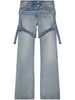 COURREGES Racer Blue Denim Pants - Light Blue Wash - Thumbnail 8