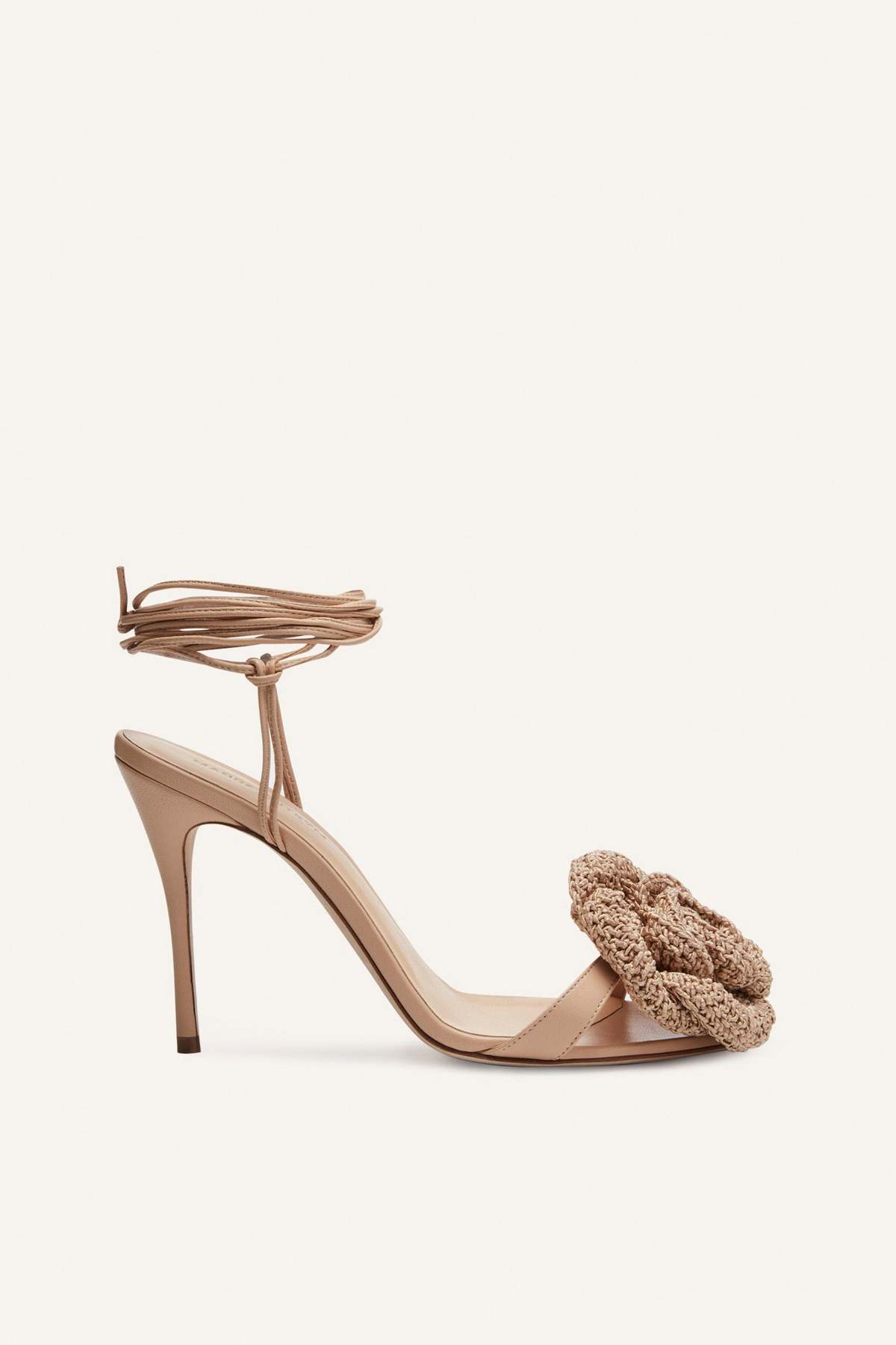 Magda Butrym Sandals Wrap Around - Nude Crochet Flower - Image 1 of 6