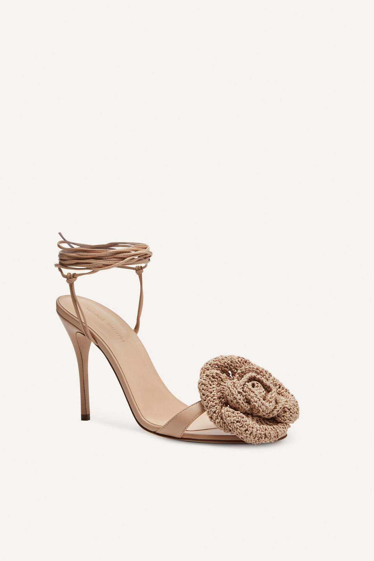 Magda Butrym Sandals Wrap Around - Nude Crochet Flower - Image 4 of 6
