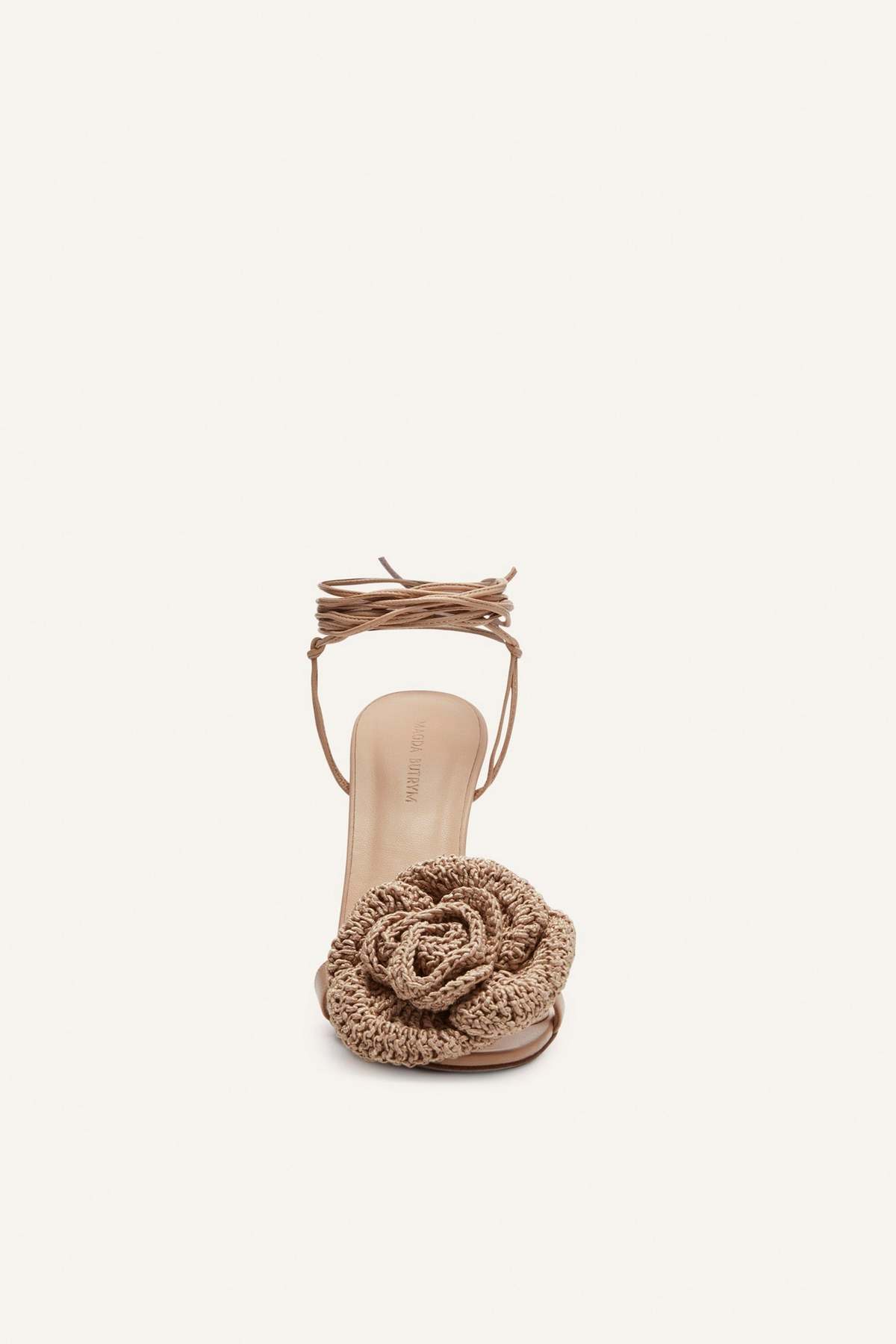 Magda Butrym Sandals Wrap Around - Nude Crochet Flower - Image 5 of 6