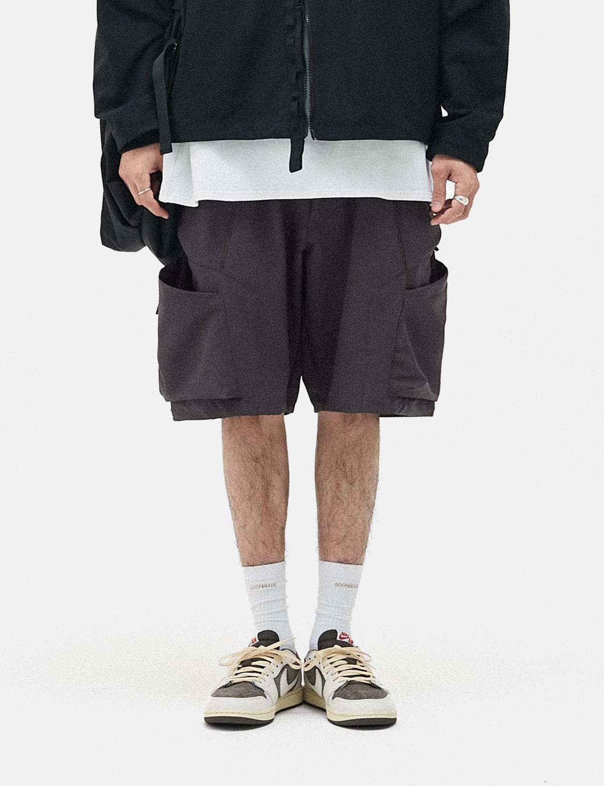 GOOPiMADE MWS-01 Hydrodynamics Utility Zip-Shorts - Iron Grey