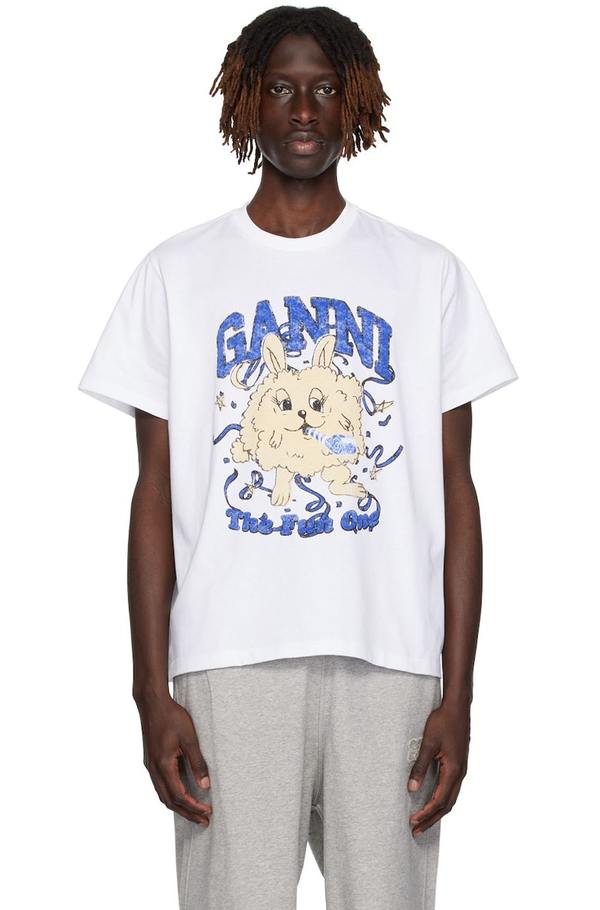 GANNI Fun Bunny T-Shirt - White | Garmentory
