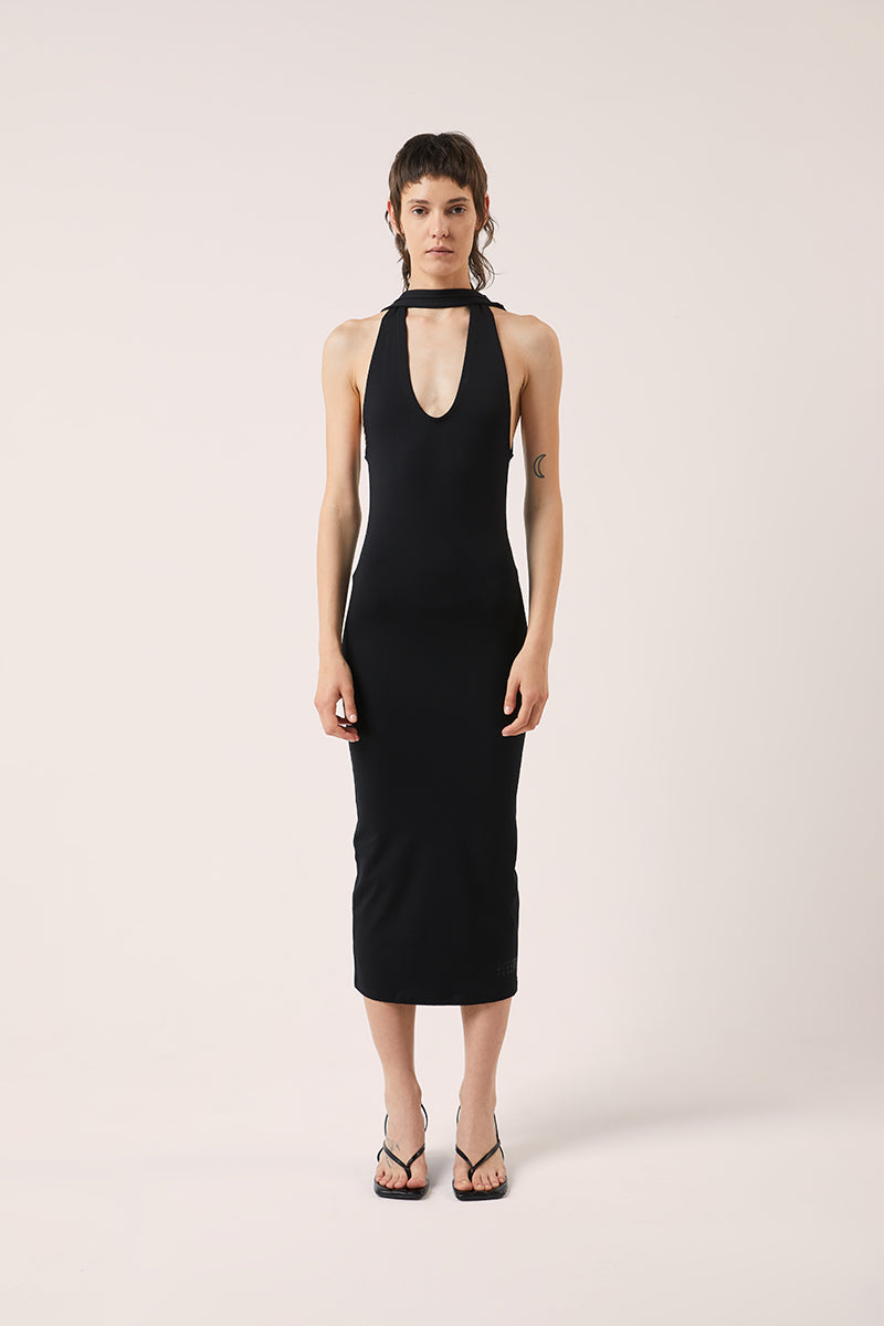 ワンピース Mm6 Maison Margiela Midi Dress Mm6 Maison Margiela Long Jersey Dress With Satin Inserts