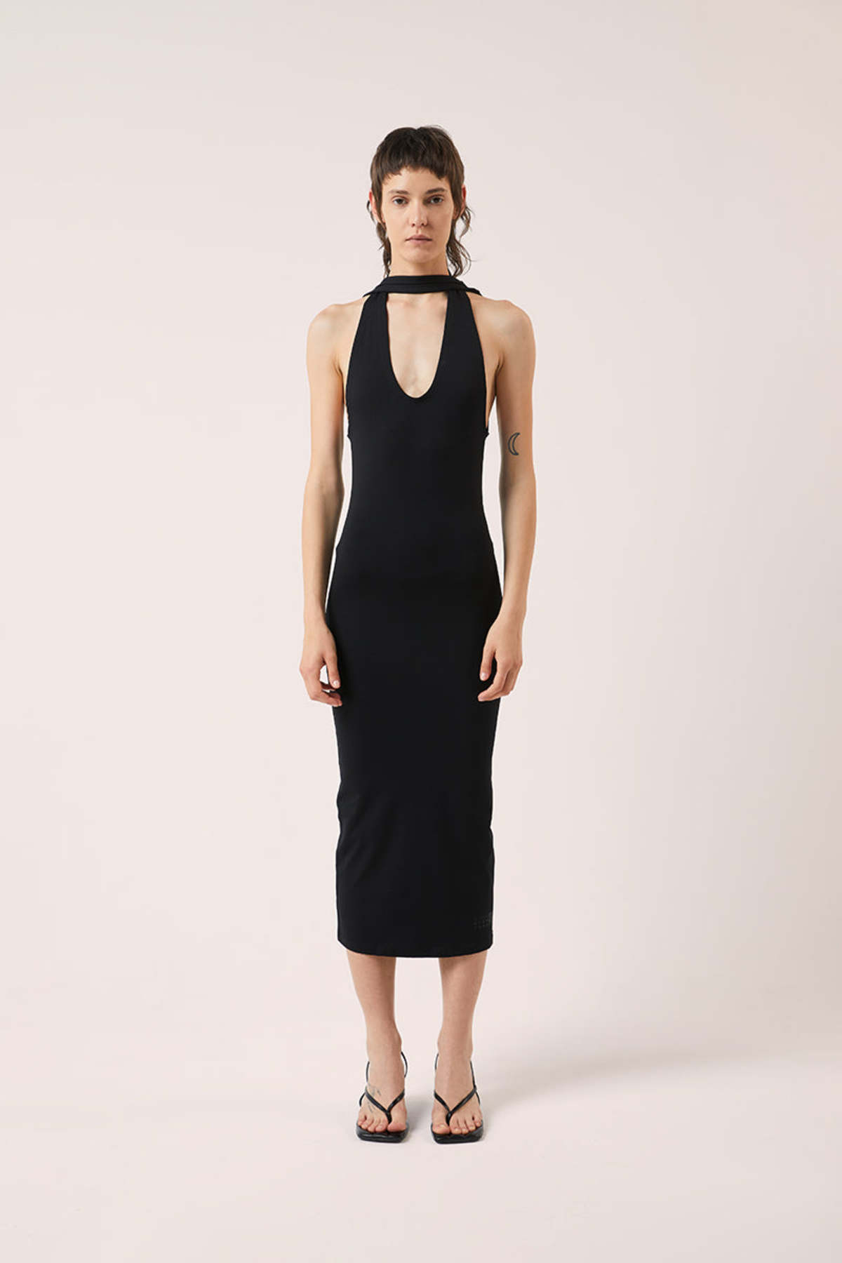 Halter-neck-midi-dress-Black-