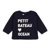 Petit Bateau Baby Fleece Sweatshirt - Navy Blue - Thumbnail 1
