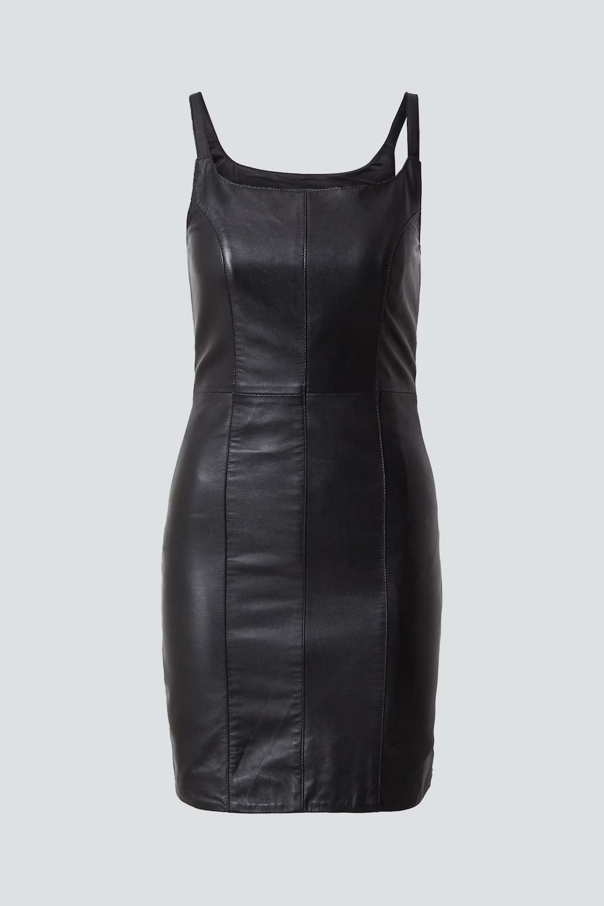 DEADWOOD Black Leather Mimi Dress - Black - Image 3 of 3