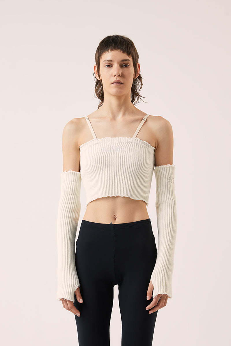 MM6 アームウォーマー MM6 Maison Margiela Arm Warmers - Cream White | Garmentory