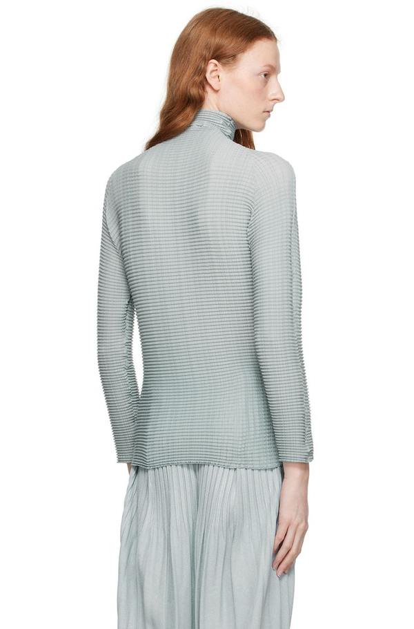 Issey Miyake Blue Wooly Pleats-36 Turtleneck - Light Blue | Garmentory