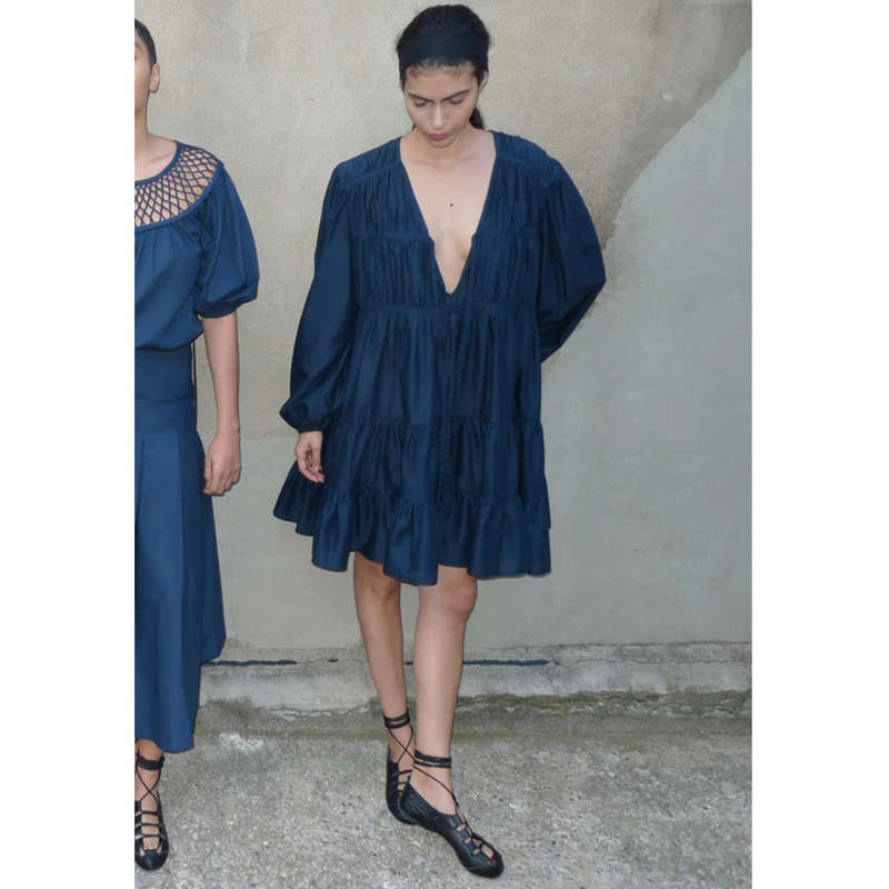 Merlette Lasse Tiered Dress - Navy | Garmentory