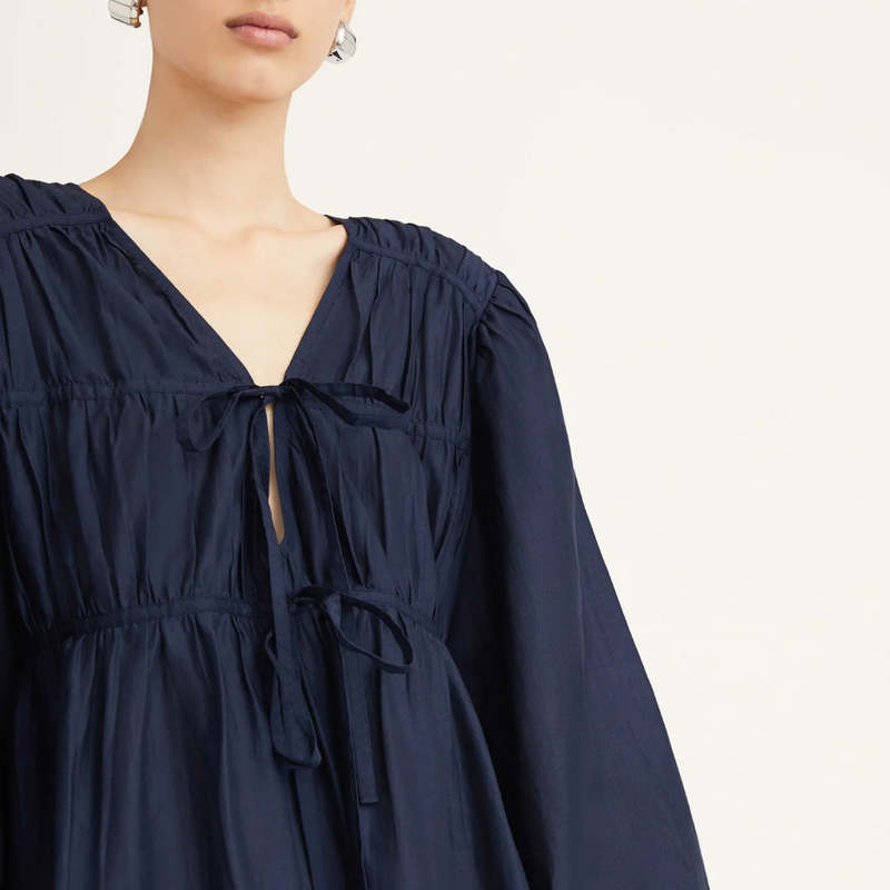 Merlette Lasse Tiered Dress - Navy | Garmentory