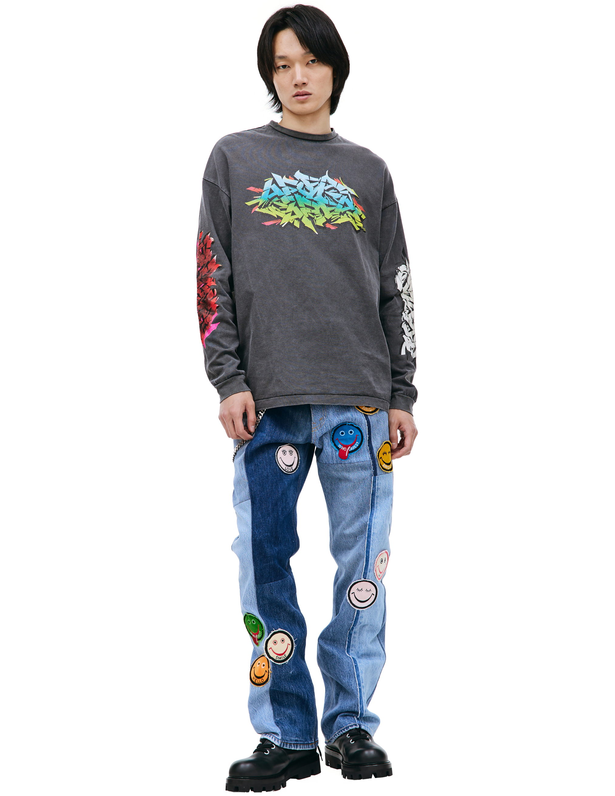 Children of the discordance Piece printed longsleeve - Black 