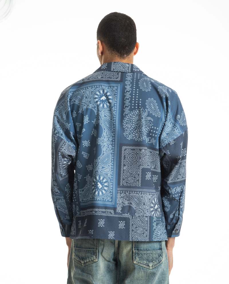 FDMTL Printed Patchwork Jacket - NAVY | Garmentory
