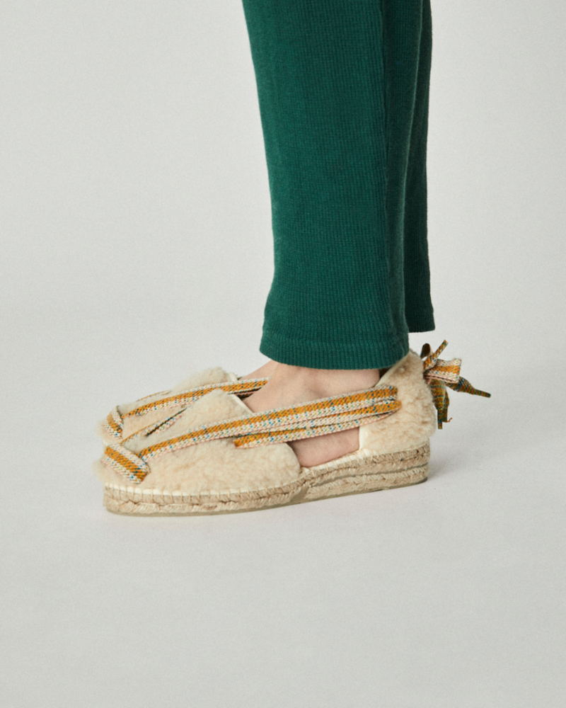 NAGUISA DOM WINTER ESPADRILLES BEIGE/ORANGE