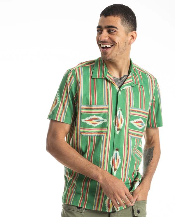 RRL Print Jersey Camp Shirt | Garmentory