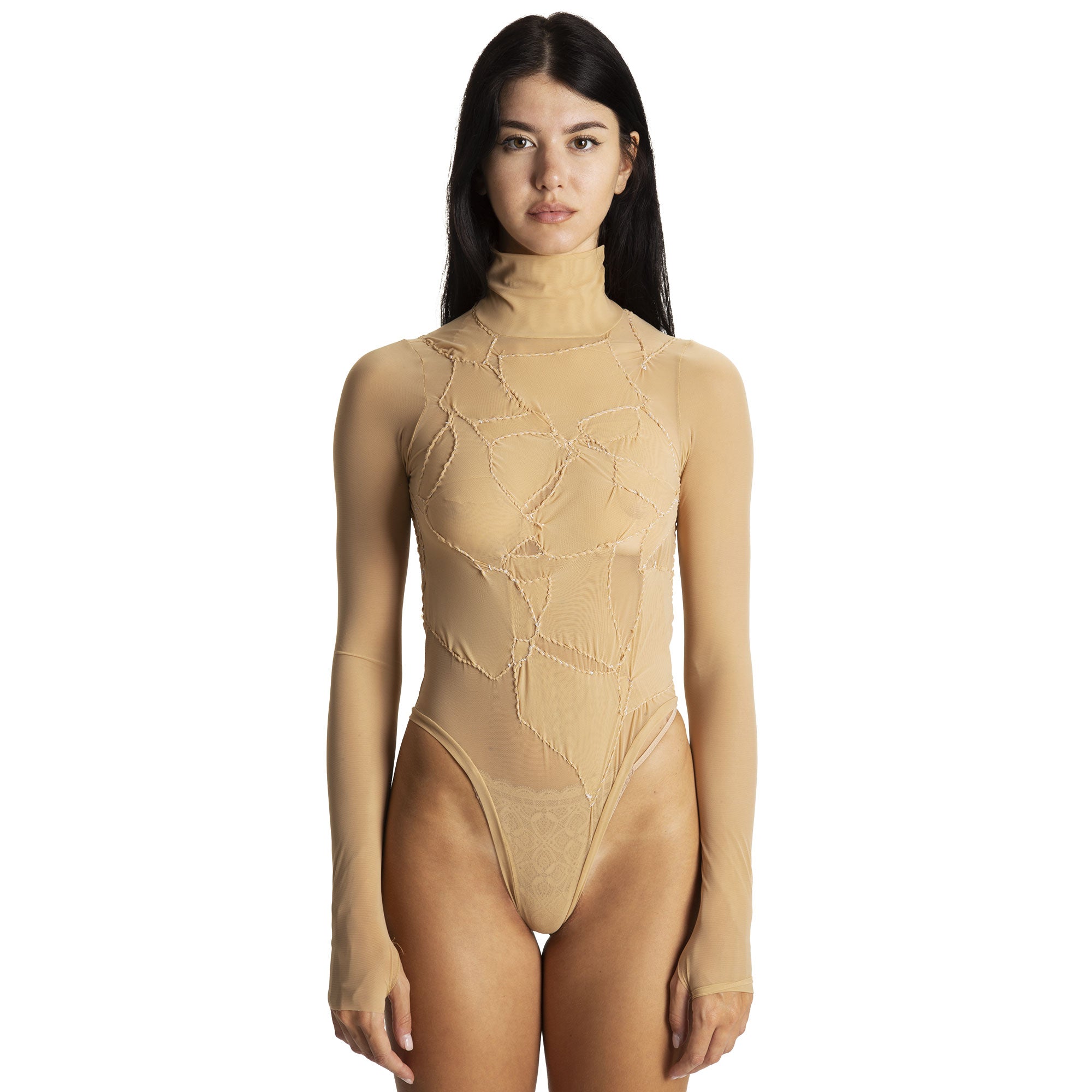 OH CARLA Open-back Bodysuit - Beige | Garmentory