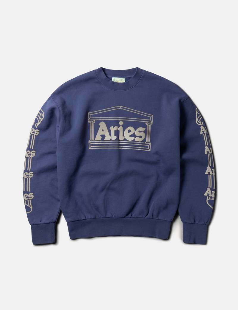 【ARIES】Reflective Column Sweatshirt / NAVY Aries Reflective Column Sweatshirt - Navy Blue | Garmentory