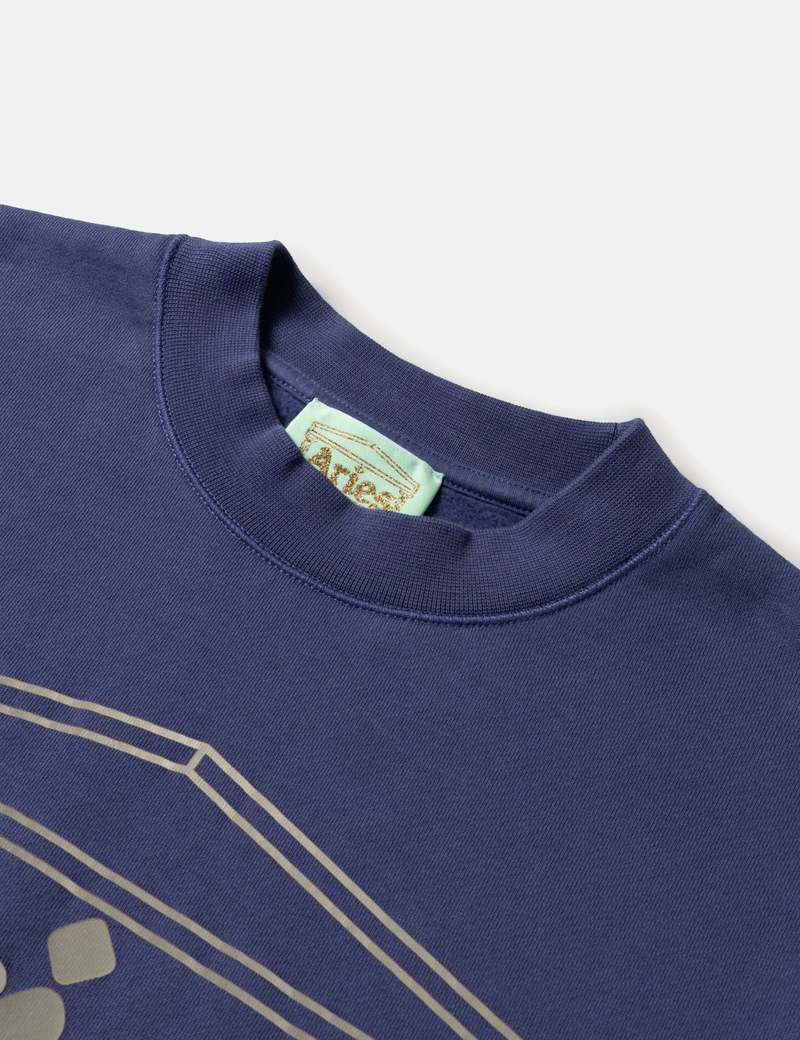 Aries Reflective Column Sweatshirt - Navy Blue | Garmentory